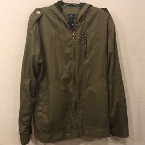 686 Hooded pullover windbreaker olive green Medium